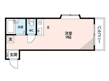橋本マンション(ワンルーム/2階)の間取り写真