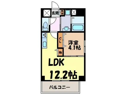 GRANDUKE新栄(1LDK/2階)の間取り写真