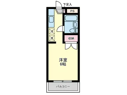 コミュニティハイツ三伸(ワンルーム/2階)の間取り写真