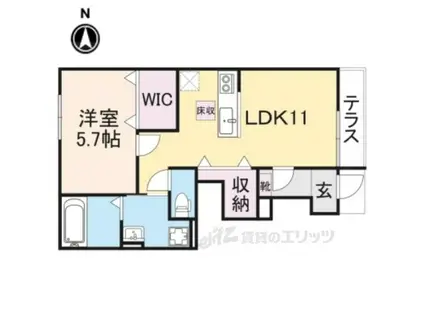 オリーブ高塚(1LDK/1階)の間取り写真