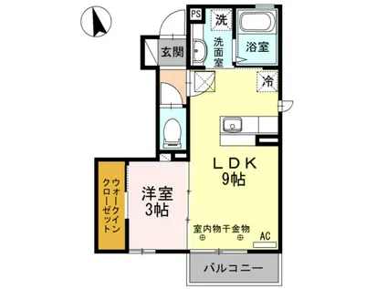 ファミィーユKII(1LDK/1階)の間取り写真
