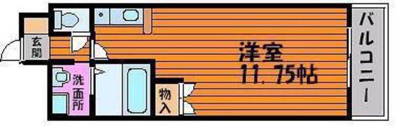 ロイヤルレピュート東島田(ワンルーム/2階)の間取り写真