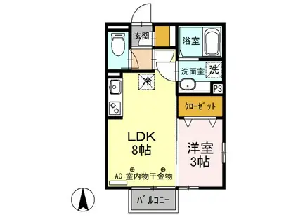 D-DREAM(1LDK/2階)の間取り写真