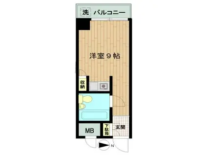 マートルコート三田(ワンルーム/2階)の間取り写真