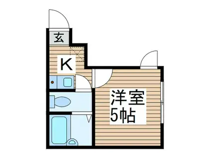 シャンテ小菅II(1K/1階)の間取り写真