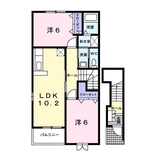 ブリズIII(2LDK/2階)の間取り写真