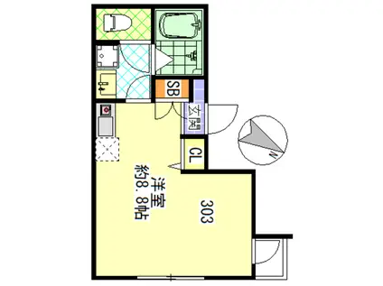 FERIO東向島(ワンルーム/3階)の間取り写真