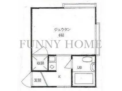 若林ハイツ(1K/1階)の間取り写真