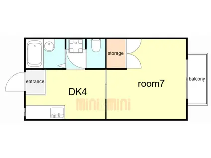 メゾンドジュール(1DK/2階)の間取り写真