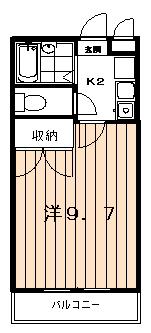 アムールグランシャリオ(1K/2階)の間取り写真
