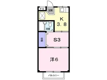 ジャングルジムイトウ(1SK/2階)の間取り写真