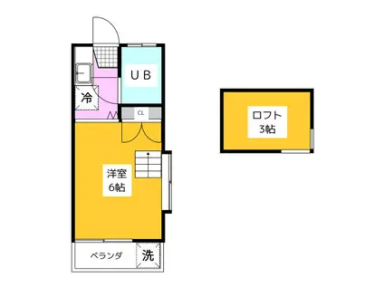 ファインM(1K/2階)の間取り写真