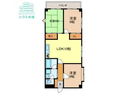 シャル夢館 高尾(3LDK/3階)の間取り写真