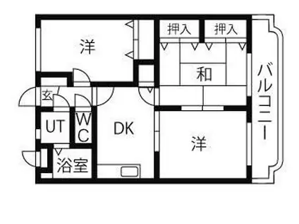 ユーミー若木(3DK/2階)の間取り写真