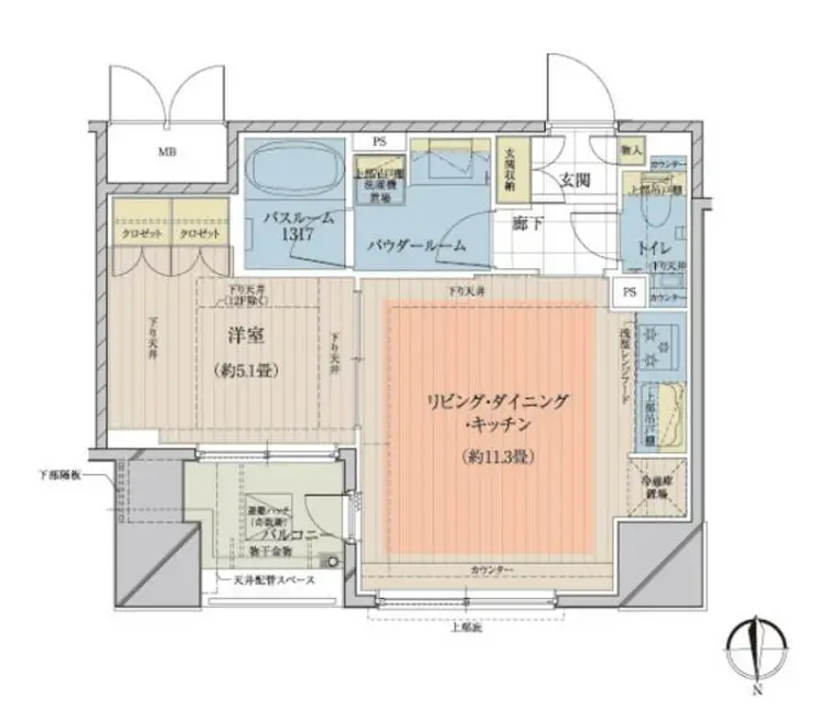 プレサンスロジェ八丁堀 4階階 間取り