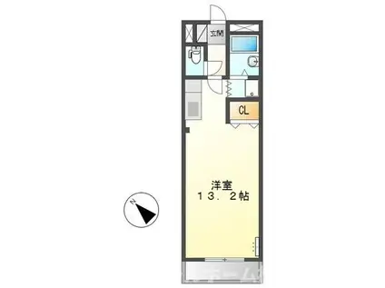 フラワーヒル(ワンルーム/3階)の間取り写真