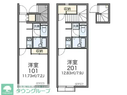 レオネクストオーエス22(1K/1階)の間取り写真