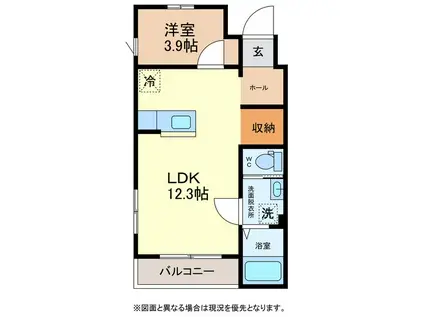 LA TOUR NET.SIX(1LDK/1階)の間取り写真