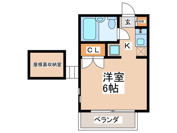フラット柴崎(1K/2階)の間取り写真