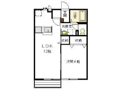 エルメゾンネクスト石坂(1LDK/1階)の間取り写真