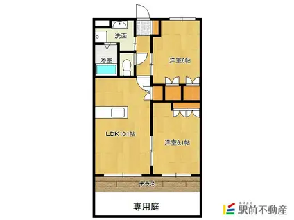 CORPOさくらA(2LDK/2階)の間取り写真
