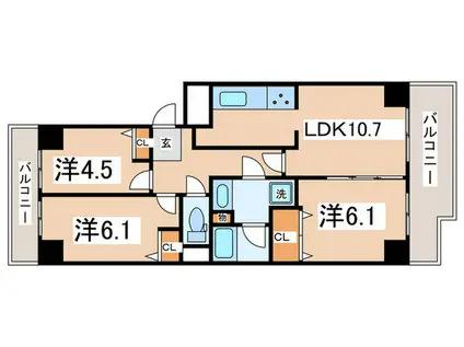 フォルム石切さくら坂(3LDK/5階)の間取り写真