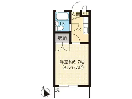 ラルーチェ杉戸(1K/1階)の間取り写真