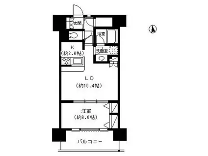 パークキューブ東品川(1LDK/8階)の間取り写真