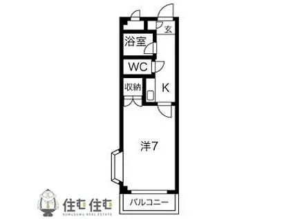 ジョイナス岩ケ根(1K/1階)の間取り写真