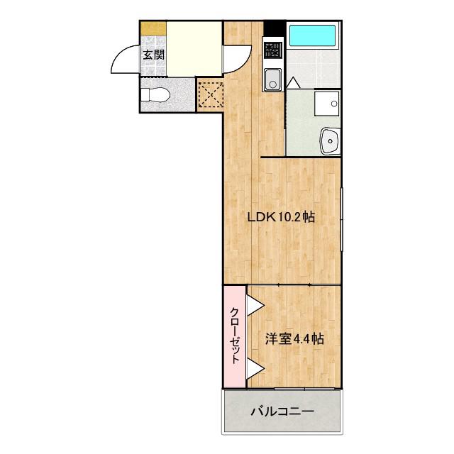 PACIFIC ATHE(1LDK/2階)の間取り写真