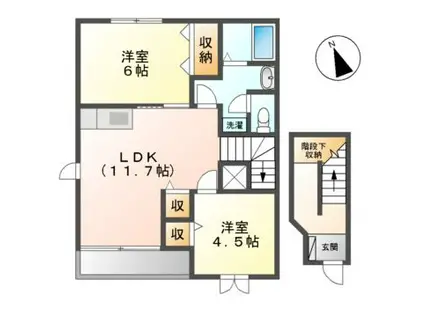 メゾンジュンの森 A棟(2LDK/2階)の間取り写真