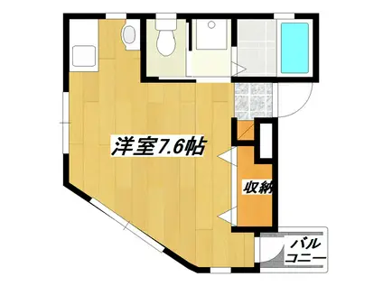 ルヴェドュソレイユ(ワンルーム/2階)の間取り写真