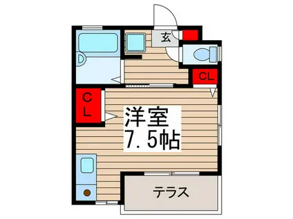 クレールメゾン真間(ワンルーム/1階)の間取り写真