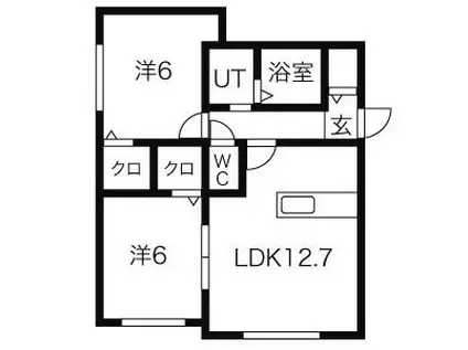 パークアベニュー(2LDK/1階)の間取り写真