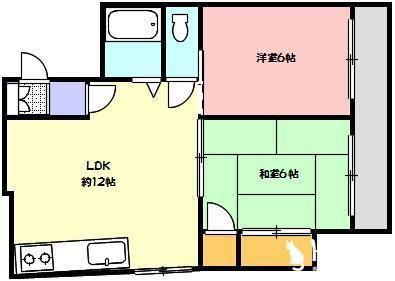 コンフォール錦町(2LDK/3階)の間取り写真