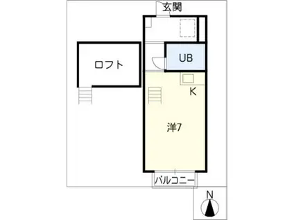 リード欠町(ワンルーム/2階)の間取り写真
