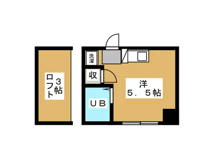 ピュアハウス大学前1番館(ワンルーム/1階)の間取り写真