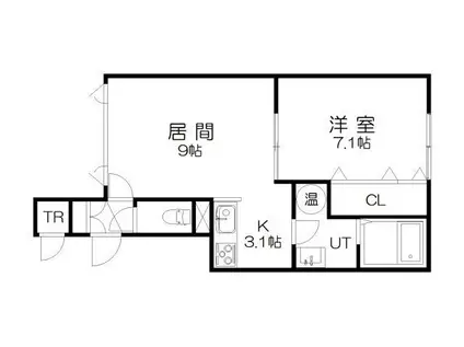 CLOVER A・B(1LDK/2階)の間取り写真