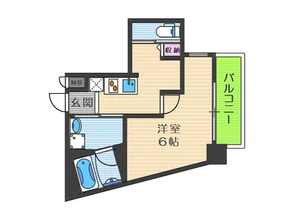 エストゥルースプラス大阪福島(1K/4階)の間取り写真