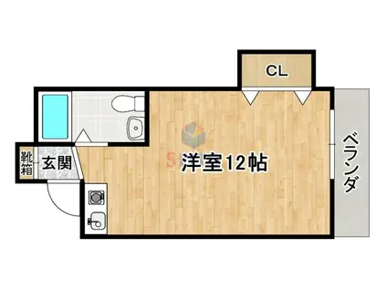 ハイツイケダ(ワンルーム/2階)の間取り写真