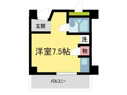 ロイヤルコート上池田(ワンルーム/2階)の間取り写真