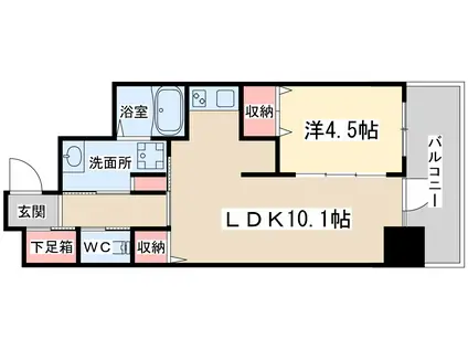 ファーストフィオーレ梅田イースト(1LDK/5階)の間取り写真