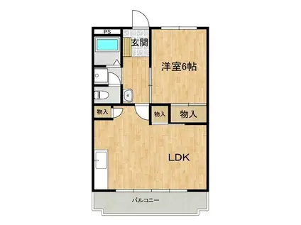 KUNOビル(1LDK/4階)の間取り写真