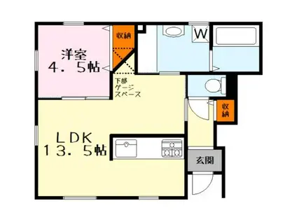 サンビオーズペットプレミアム(1LDK/1階)の間取り写真