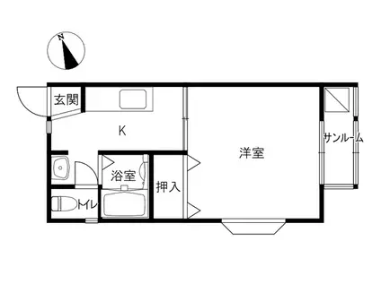 COUNTRYヒル(1K/1階)の間取り写真