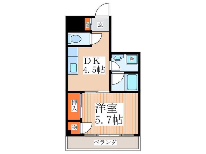 ヴェルヌーブ(1DK/3階)の間取り写真