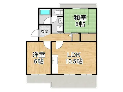 サンパティック8(2LDK/2階)の間取り写真