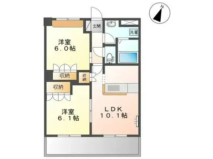 ネオユニバース(2LDK/2階)の間取り写真
