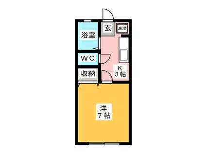 プチセゾンハラダ(1K/1階)の間取り写真