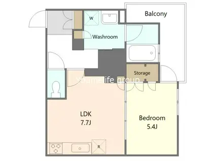 リビオタワー小田急相模原レジデンス(1LDK/9階)の間取り写真